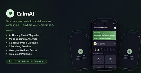 CalmAI - AI Mental Health & Wellness Companion App (Flutter)