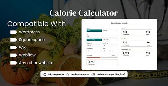 Calorie calculator - Health Calculator for your Website