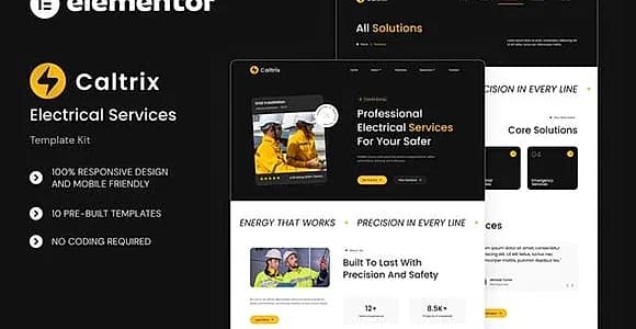 Caltrix - Electrical Services Elementor Template Kit