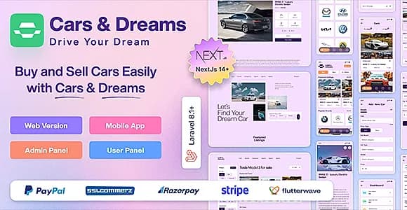 Car Buy-Sell full classified | Flutter Mobile App, Laravel API, Next.js Web
