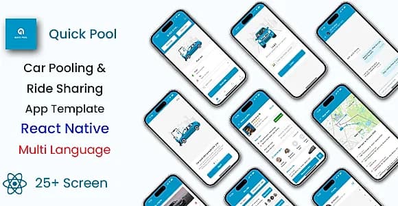 Car Pooling App | Bike Pooling App | Ride Sharing App | Car Sharing App | React Native | QuickPool