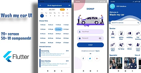 Car wash flutter UI