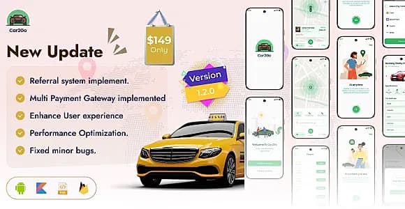 Car2Go - One Stop Ride Share Platform | User Native Android App | Driver Native Android App (Kotlin)