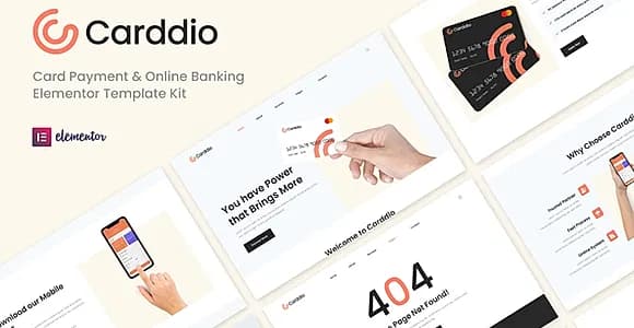 Carddio - Card Payment & Online Banking Elementor Template Kit