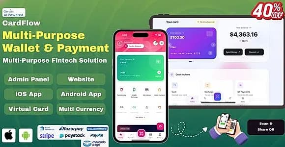 CardFlow - Multi-Purpose Fintech Wallet & Payment Platform (Web + Mobile)