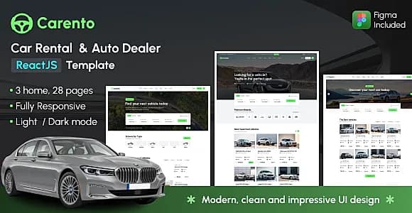 Carento - Auto Dealer & Car Rental React Template