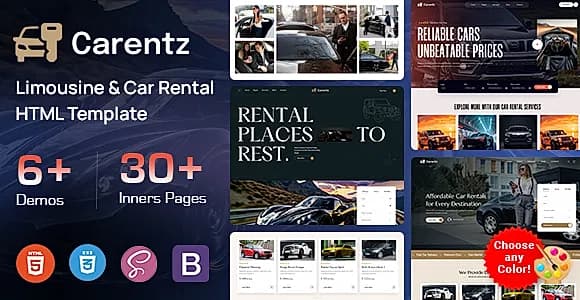 Carentz - Limousine & Car Rental HTML Template