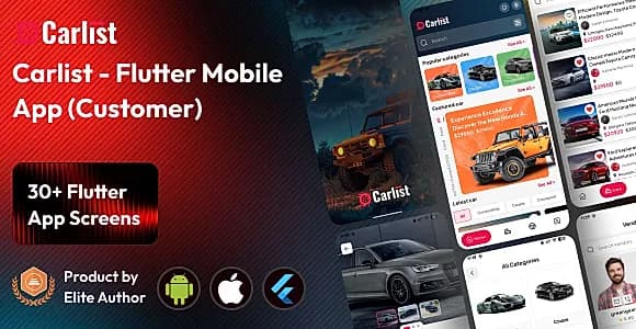 Carlist - Car Listings / Dealership / Directory Mobile App for Customers (Flutter)