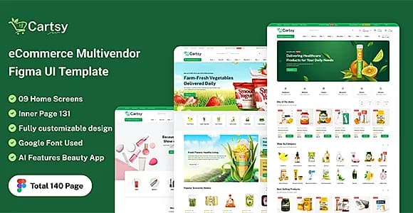 Cartsy - eCommerce Multivendor Figma UI Template