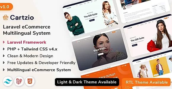 Cartzio - Laravel 12 eCommerce & Fashion Store Template
