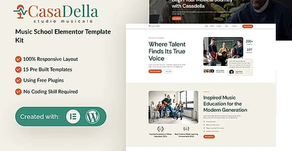 CasaDella - Music School Elementor Template Kit