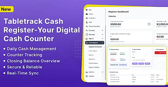 Cash Register Module for Tabletrack