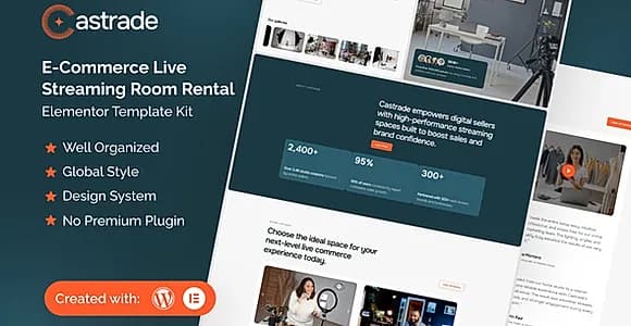 Castrade - Live Streaming Room Rental Elementor Template Kit