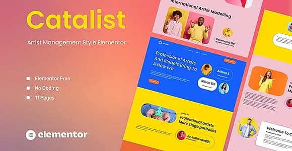Catalist - Artist Management Elementor Template Kit