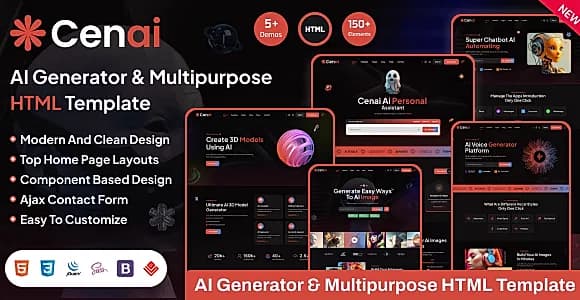 Cenai - AI Generator & AI Agency HTML Template