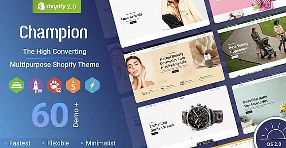 Champion - Multipurpose Shopify Theme OS 2.0 - Multilanguage - RTL Support