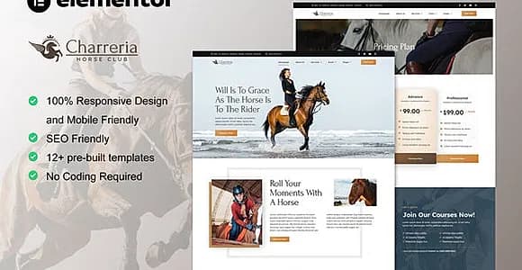 Charreria - Horse Riding Club Elementor Template Kit