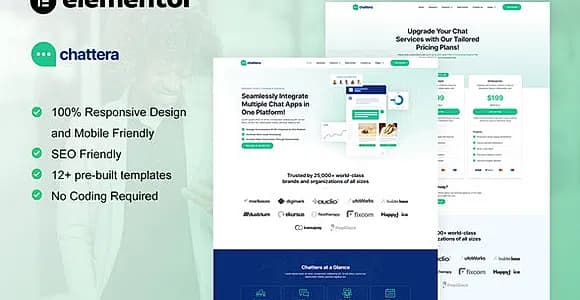 Chattera - Saas & Chat Service Company Elementor Kit