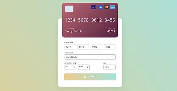 Checkout Form - Animated CSS Payment Form