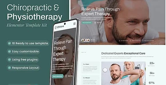 Chirova - Chiropractic & Physiotherapy Elementor Template Kit