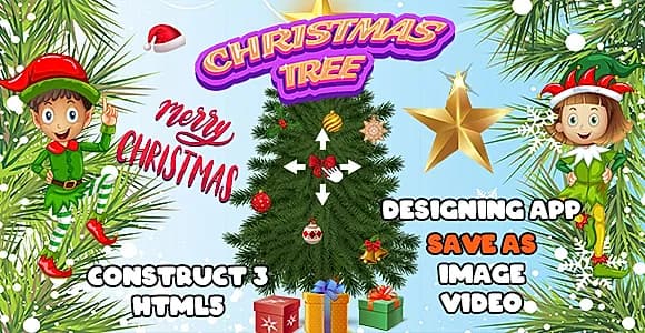 Christmas Tree App (Construct 3 | C3P | HTML5) Create a Christmas Card or Video