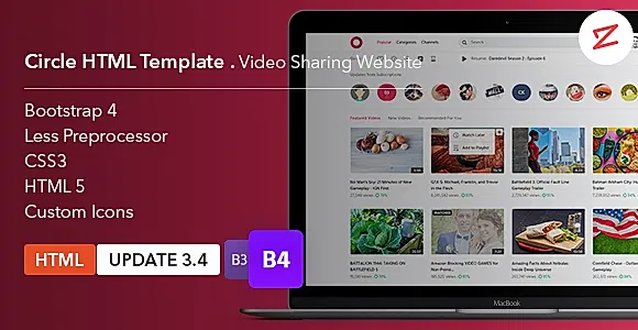 Circle - Video Sharing Website HTML Template