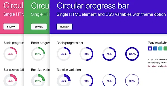 Circular progress bar with Single  HTML + CSS