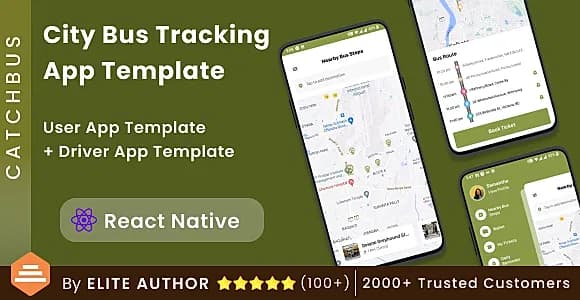 City Bus Tracking App| Bus Ticket Booking App| City Bus Driver & Rider App| React Native | CatchBus