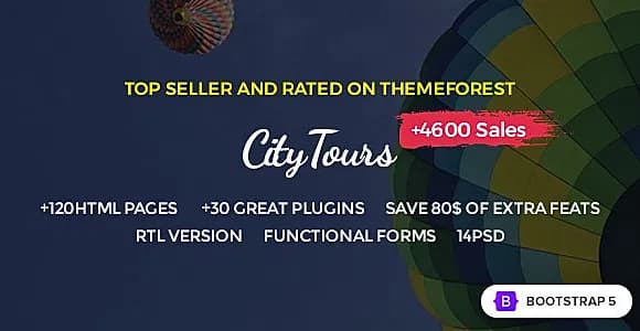 CityTours - Travel and Hotels Site Template