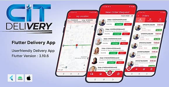Classic Flutter Delivery App Full UI