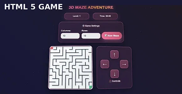 Classic Maze Puzzle Game – HTML5, CSS3 & JavaScript