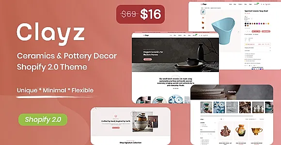 Clayz - Ceramics & Pottery Decor Shopify Theme