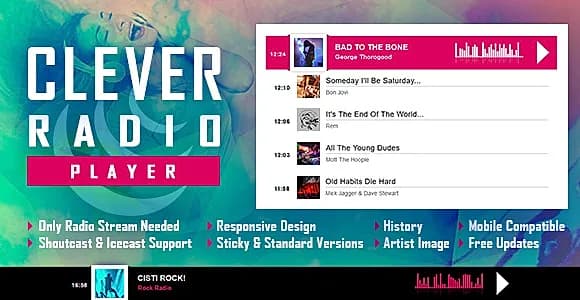 CLEVER - HTML5 Radio Player With History - Shoutcast and Icecast