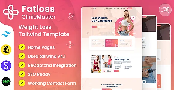ClinicMaster — Fat Loss & Weight Management Tailwind CSS Template