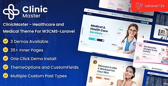ClinicMaster - Healthcare and Medical Theme For W3CMS-Laravel