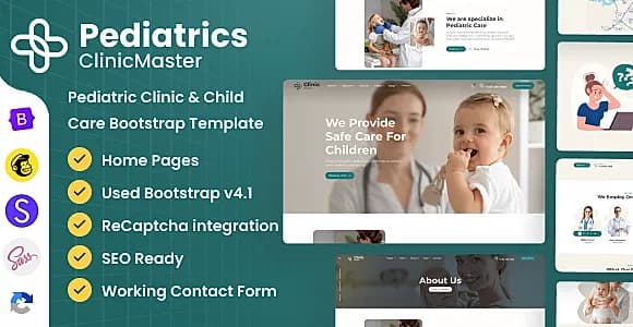 ClinicMaster - Pediatrics & Child Care Bootstrap Template
