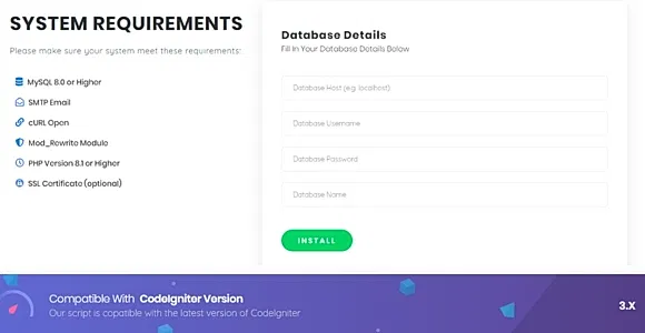 CodeIgniter Script Installer