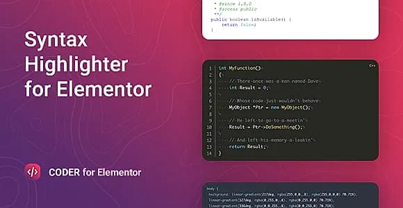 Coder for Elementor WordPress Plugin
