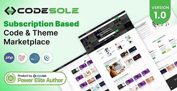 CodeSole - Subscription Based Code And Theme Marketplace
