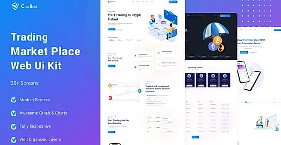 Coin Desk - Crypto Trading Exchange UI Template In Figma