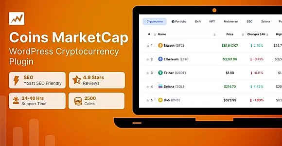 Coins MarketCap WordPress Plugin