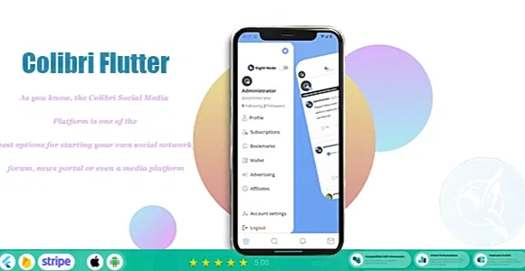 ColibriSM Flutter - For ColibriSM Social PHP Script
