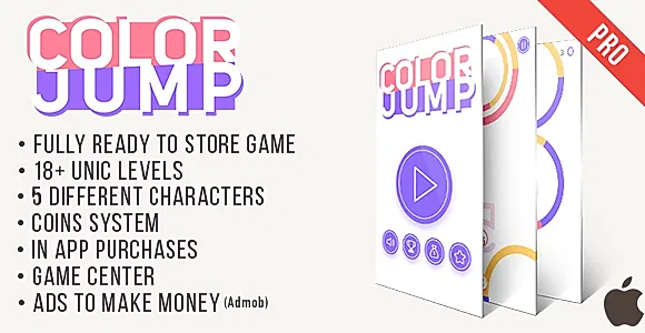 Color Jump PRO (iOs) Color Switch like Game + Easy To Reskine + AdMob
