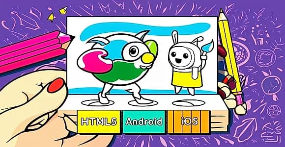 Coloring Canvas Construct 3 Game | Publish to HTML, iOS, Android