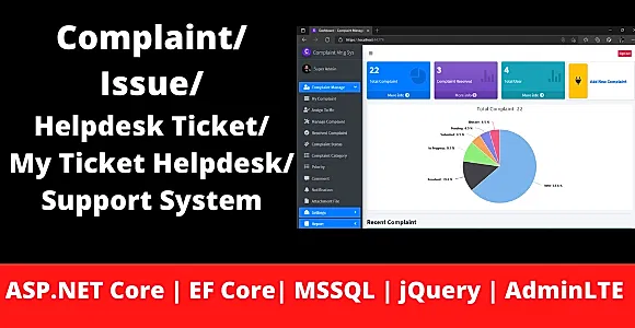 Complaint | Issue | Helpdesk Ticket | My Ticket HelpDesk Support System | ASP.NET Core | EF Core