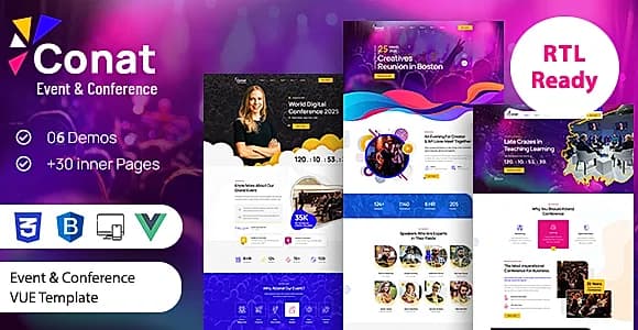 Conat | Event & Conference Vue.js Template