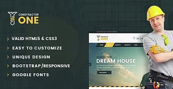 Constractor One - Construction & Home Renovation HTML5 Template