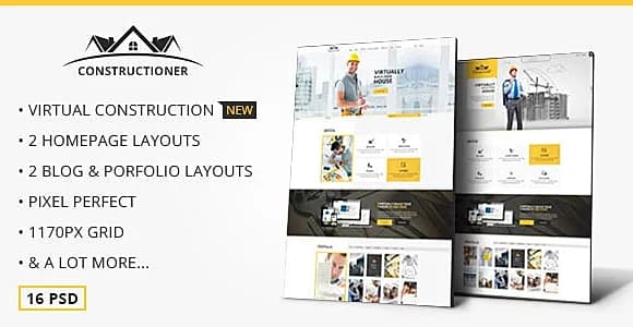 Constructioner - Modern Construction PSD Template