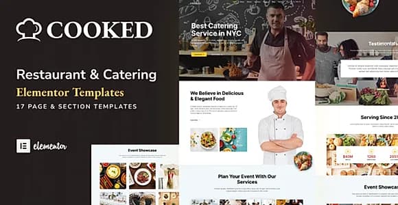 Cooked - Catering & Restaurant Website Elementor Template Kit