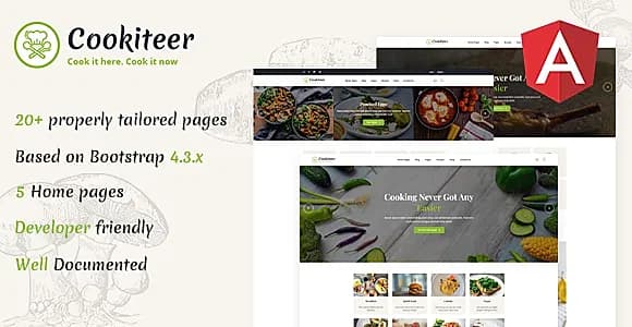 Cookiteer - Food & Recipe Angular Template